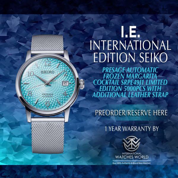 SEIKO INTERNATIONAL EDITION PRESAGE AUTOMATIC COCKTAIL TIME FROZEN MARGARITA  LIMITED EDITION SRPE49J1, Mobile Phones & Gadgets, Wearables & Smart  Watches on Carousell