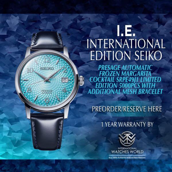 SEIKO INTERNATIONAL EDITION PRESAGE AUTOMATIC COCKTAIL TIME FROZEN  MARGARITA LIMITED EDITION SRPE49J1, Mobile Phones & Gadgets, Wearables &  Smart Watches on Carousell