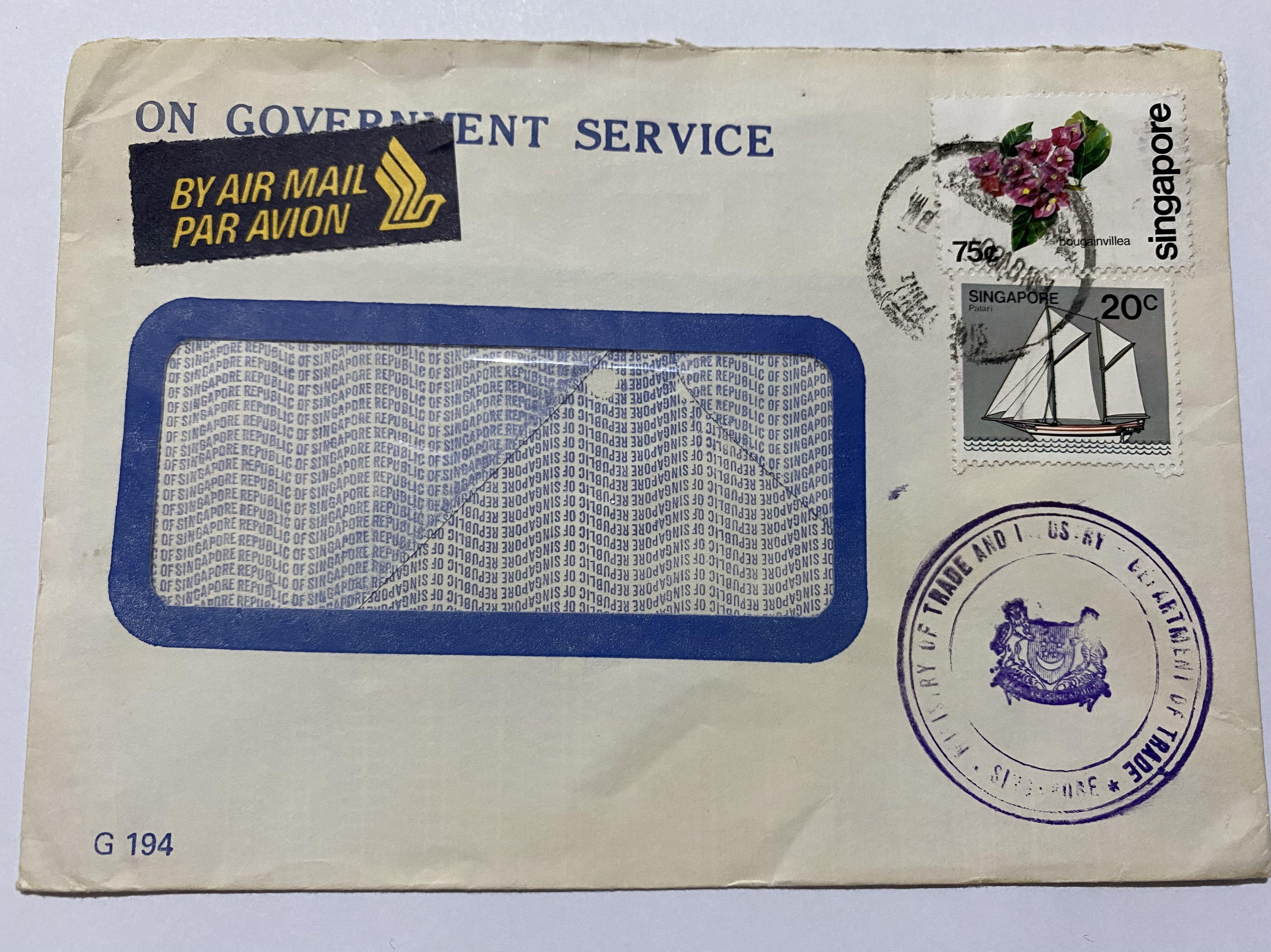 Singapore Ministry Of Trade Cover Send To Overseas Hobbies Toys Memorabilia Collectibles Stamps Prints On Carousell