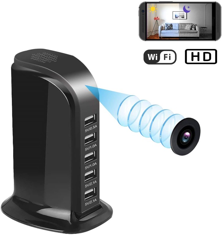 Spy Camera WiFi Hidden Camera YAOAWE USB Charger Camera 5 Port