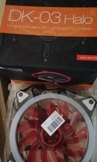 DK-03 Halo Cpu Cooler (RED) and 120mm cpu fan