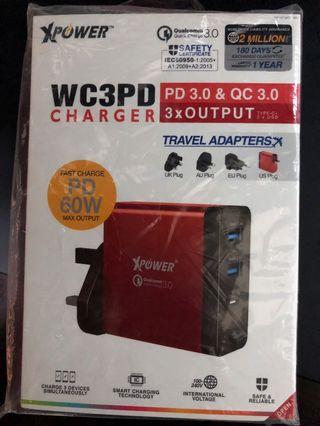 限量版紅色 XPower WC3PD 60W Chager 旅行充電器