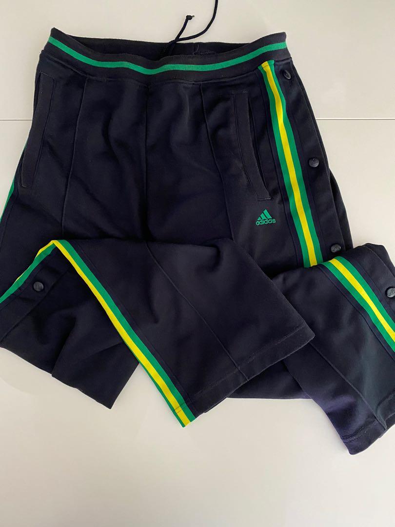 Adidas lime green stripe track online pants
