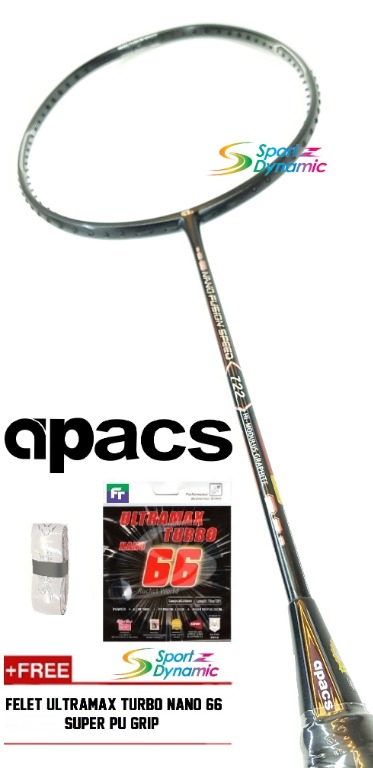 New Version Apacs Nano 900 Power Red Badminton Racket FREE String and Grip 