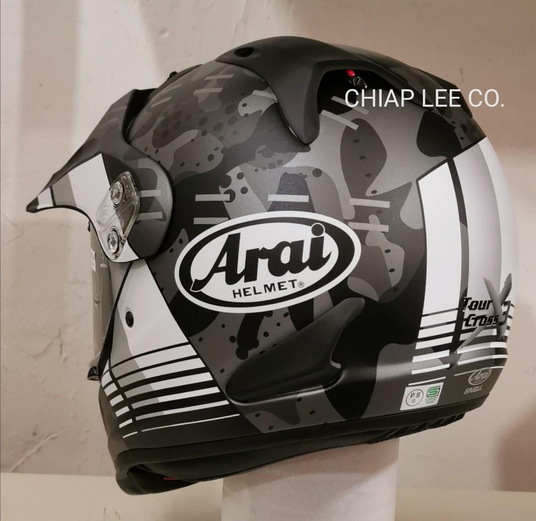 Arai Helmet @ clc (Category: Motorcycle Accessories) located in Singapore. Submitted by chiap_lee_co (Listing ID 287268604, Image 3). Description: Arai TX3 COVER (NEW) white PSB Approved MADE IN JAPAN.