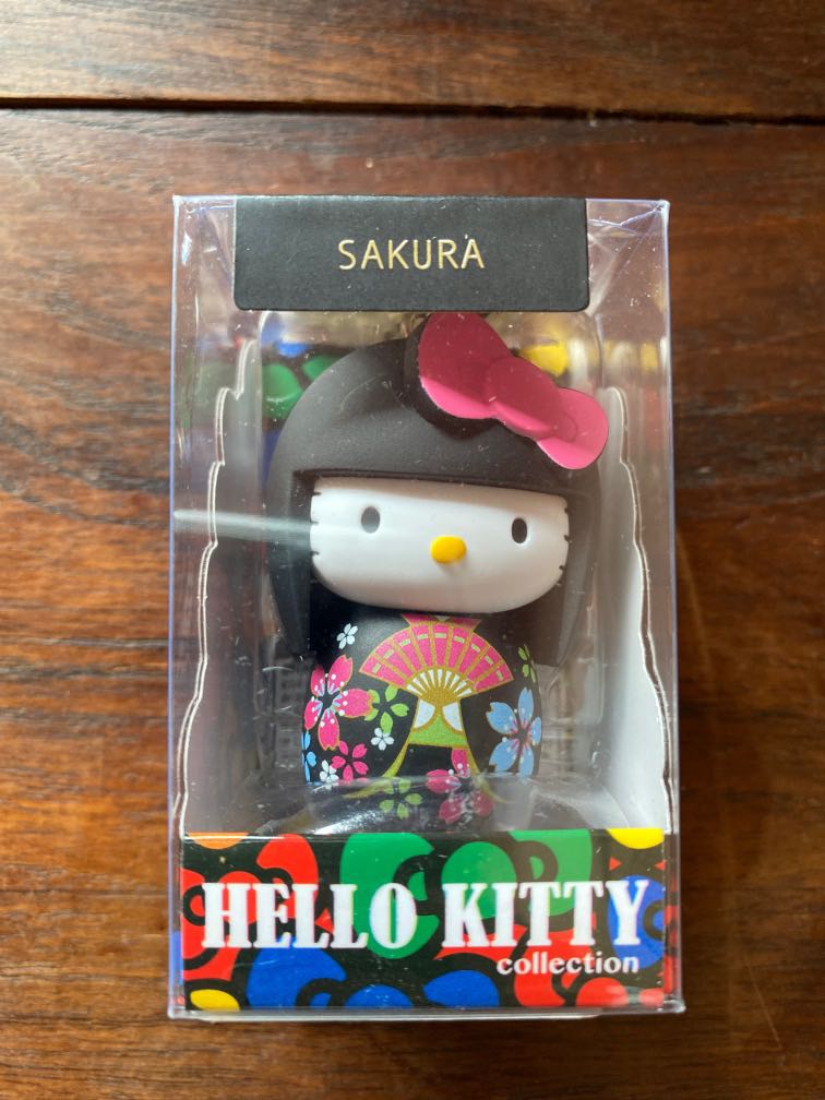 Hello Kitty Sakura Keychain Japanese Wooden Doll Hobbies