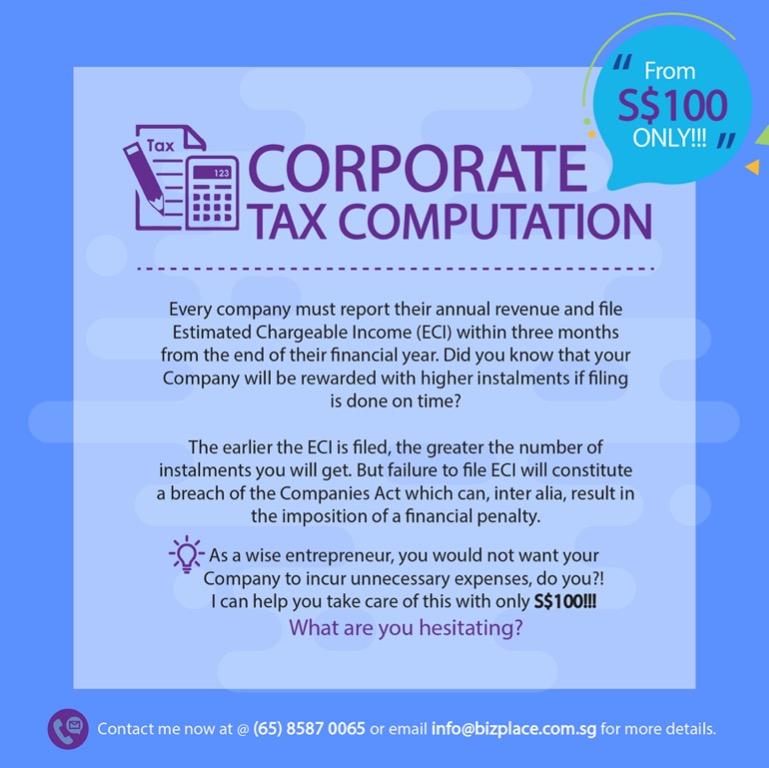 Iras Corporate Personal Tax Computation Gst Business Services Admin Finance Legal On Carousell