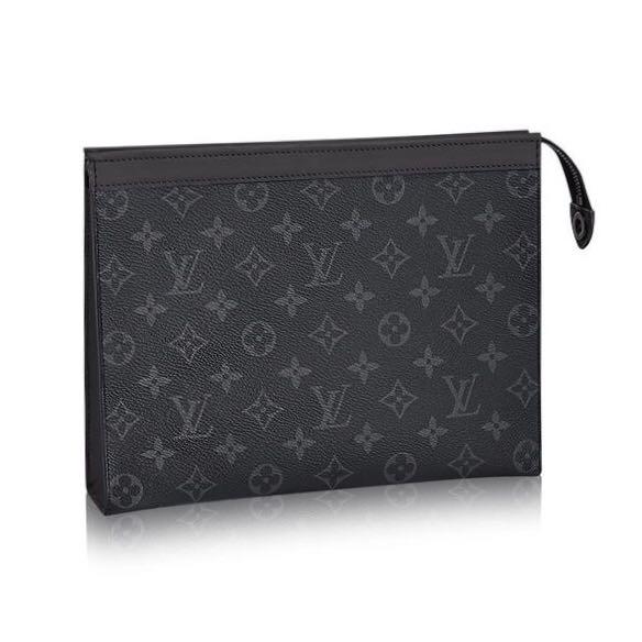 Louis Vuitton (LV) Men's Clutch Bag Briefcase Pouch Travel Monogram Black Toiletry Case , Fashion, Bags, Briefcases on Carousell
