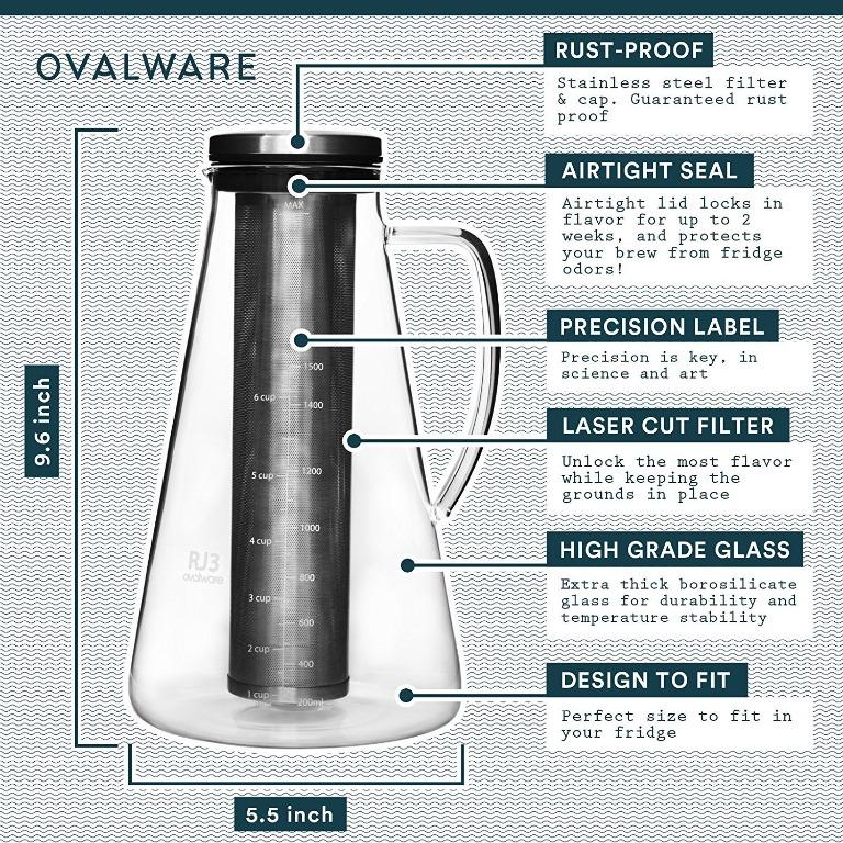 Cold Brew Maker by OVALWARE - 1.0L/1.5L