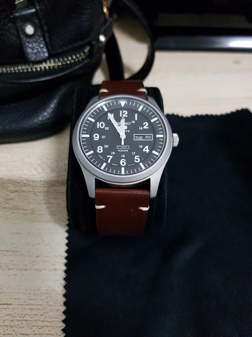 Sold Seiko SNZG15K On Leather WatchCharts 41 OFF