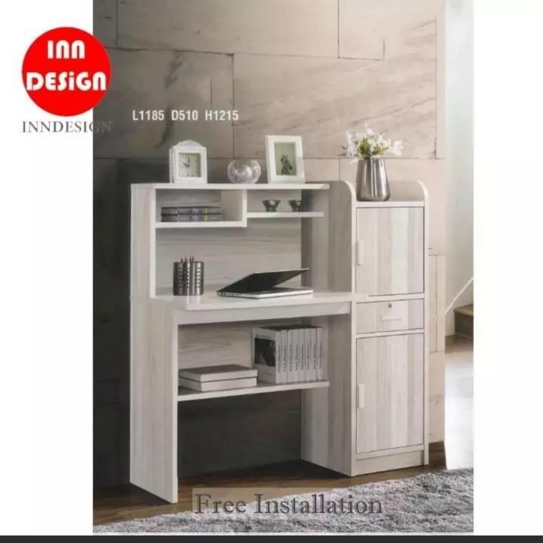 Deliver As Usual Study Desk With Side Storage Bookshelf Furniture Shelves Drawers On Carousell