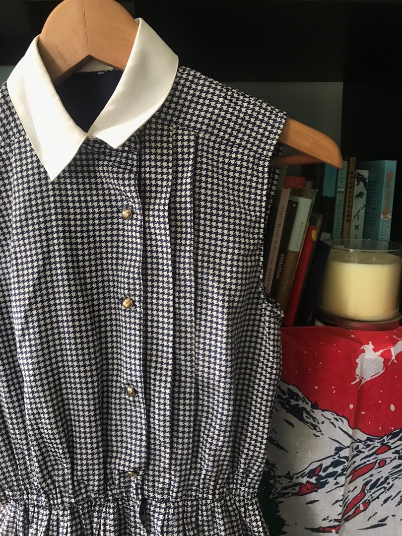 Vintage Printed Pleated Loose Dress