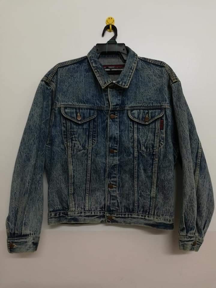 Vtg Wrangler Euro Blue System acid wash 