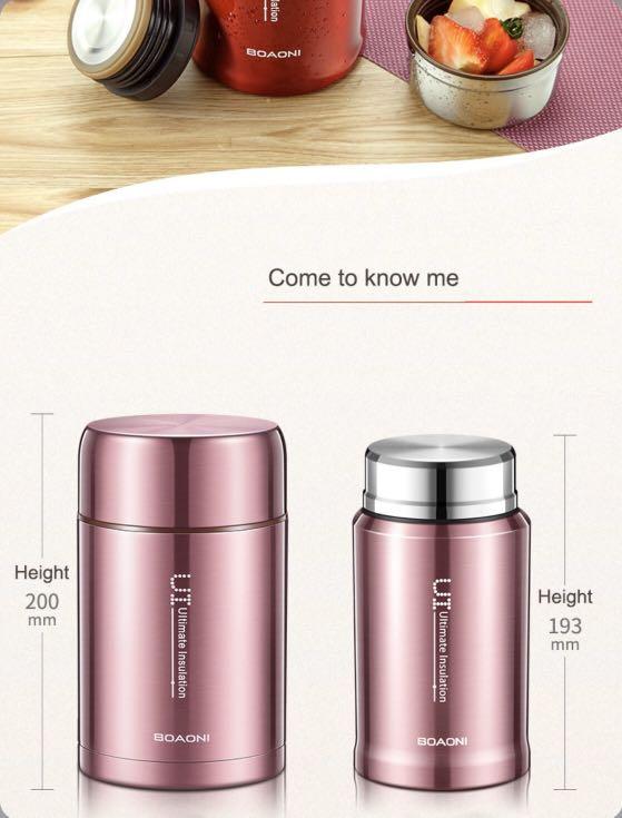 BOAONI 1000ML Food Thermos Soup Jar Thermo Container Vacuum