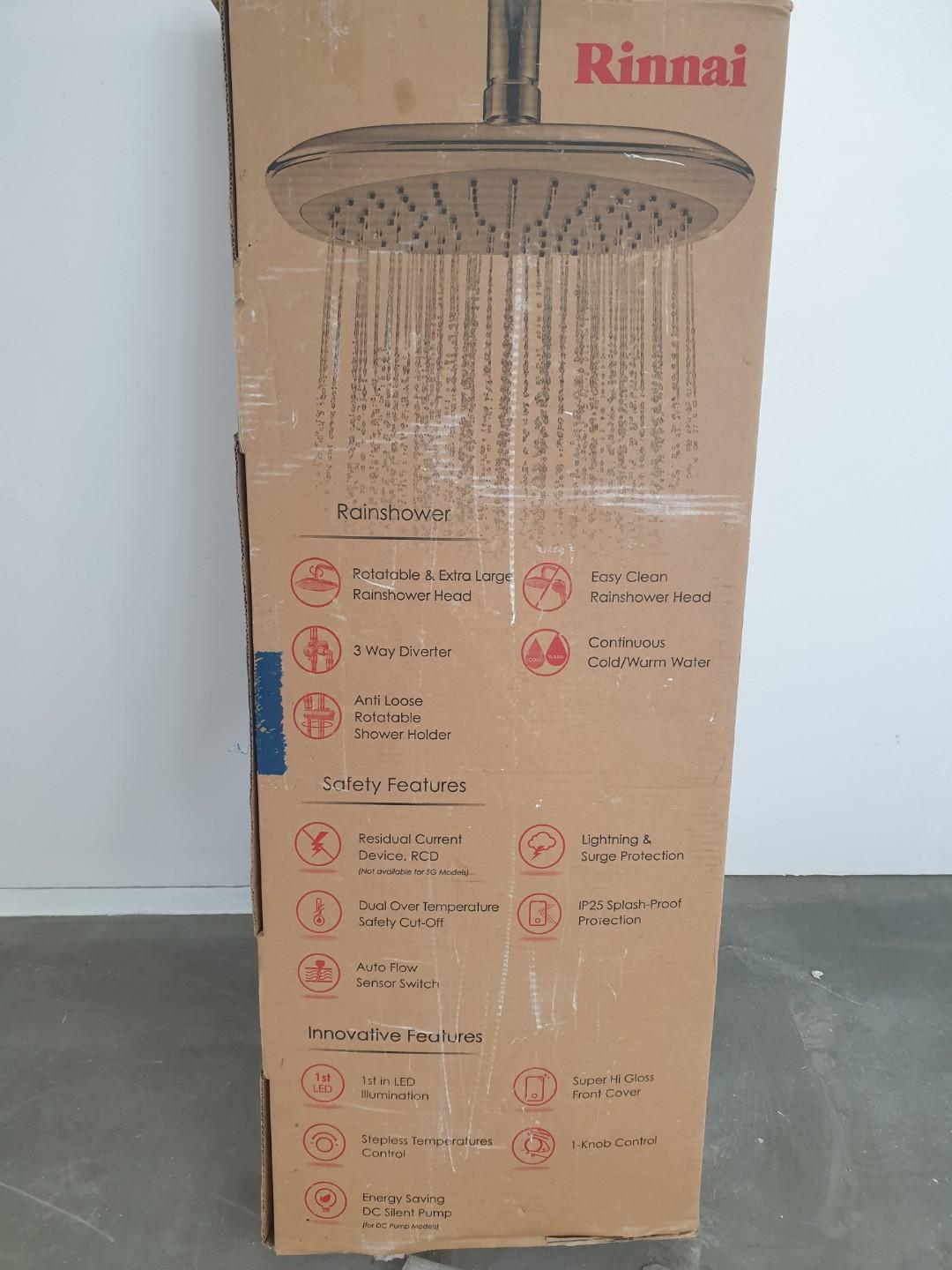 (BRAND NEW) Rinnai rain shower with heater (black), TV & Home