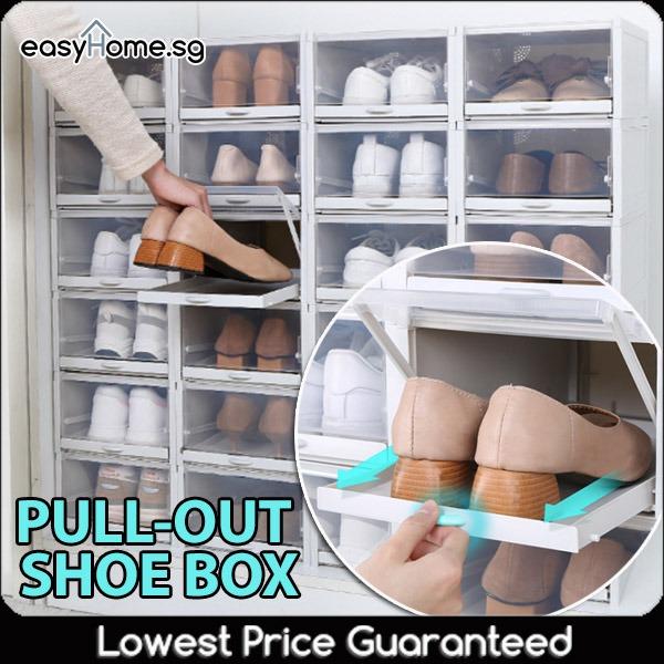 20pcs Foldable Shoe Box Plastic Storage Cage Stackable Organizer Saving  Space