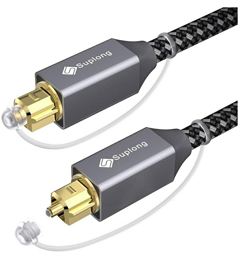 Suplong Optical Audio Cable 6ft/1.8M 24K Gold-Plated Digital Optical Audio  Toslink Cable for [S/PDIF] LG/Samsung/Sony/Philips Sound Bar, Smart TV,  Home Theater, PS4, Xbox & Playstation (6ft, Grey) - Yahoo Shopping