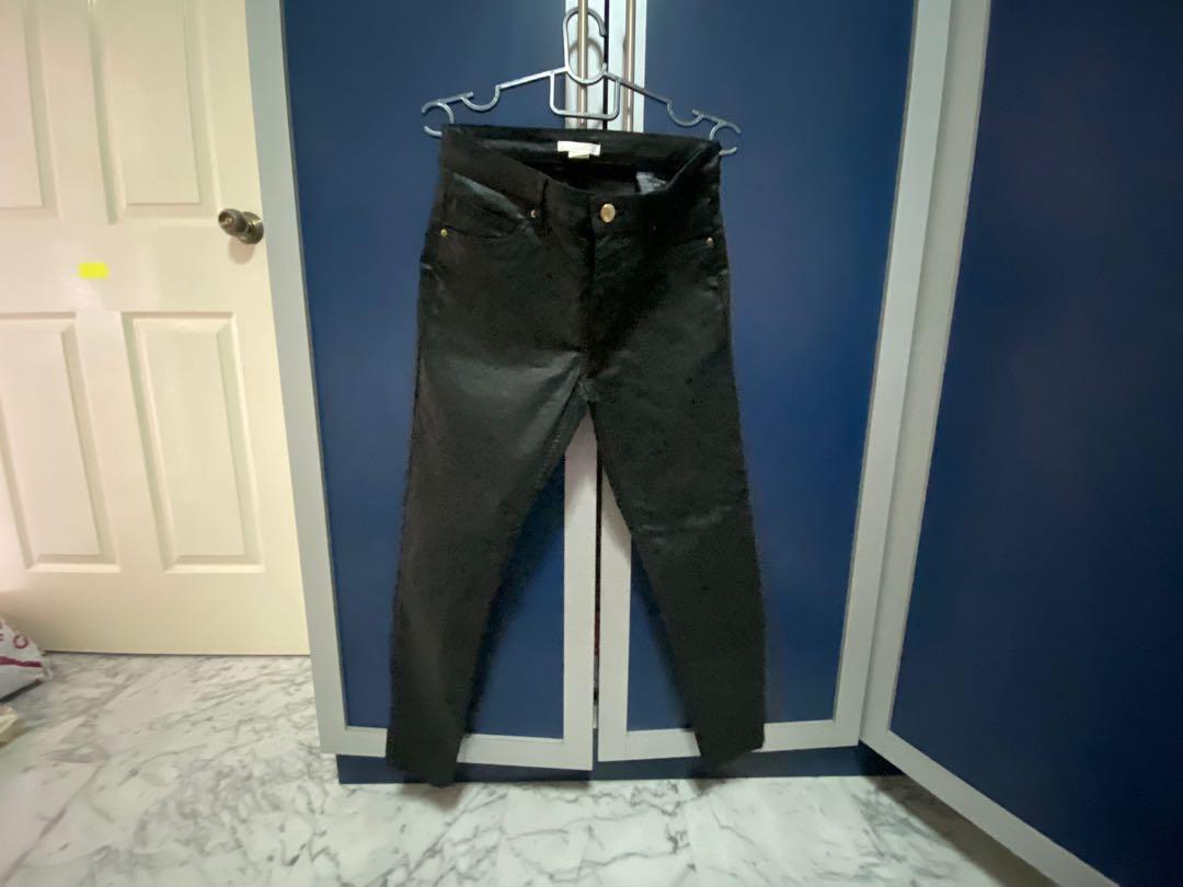 h&m leather jeans