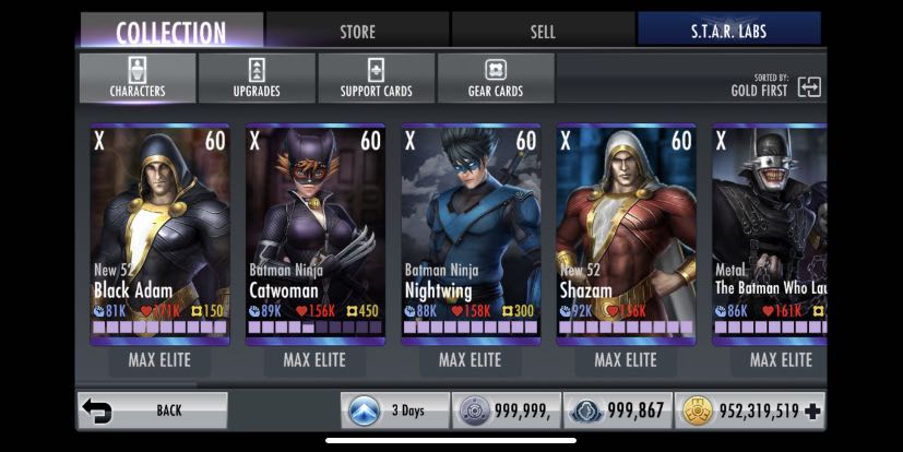 Injustice Mobile Maxed Account, Video Gaming, Gaming Accessories, Game Gift  Cards & Accounts on Carousell