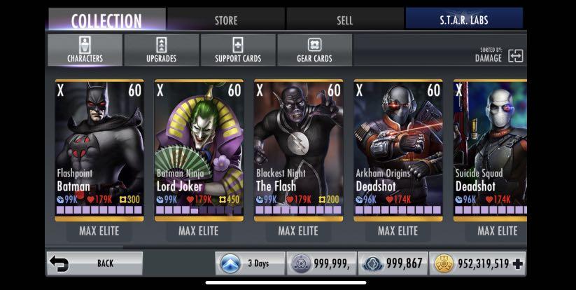 Injustice Mobile Maxed Account, Video Gaming, Gaming Accessories, Game Gift  Cards & Accounts on Carousell