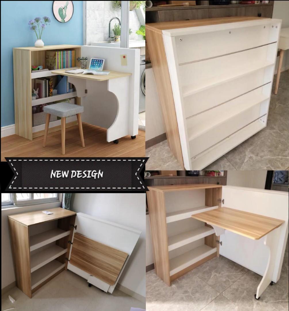 Foldable study table online with drawer