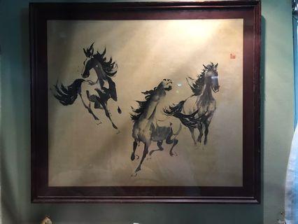 vintage Chinese painting Horses