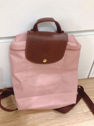 Longchamp 乾燥玫瑰粉後背包 折疊後背包 近全新
