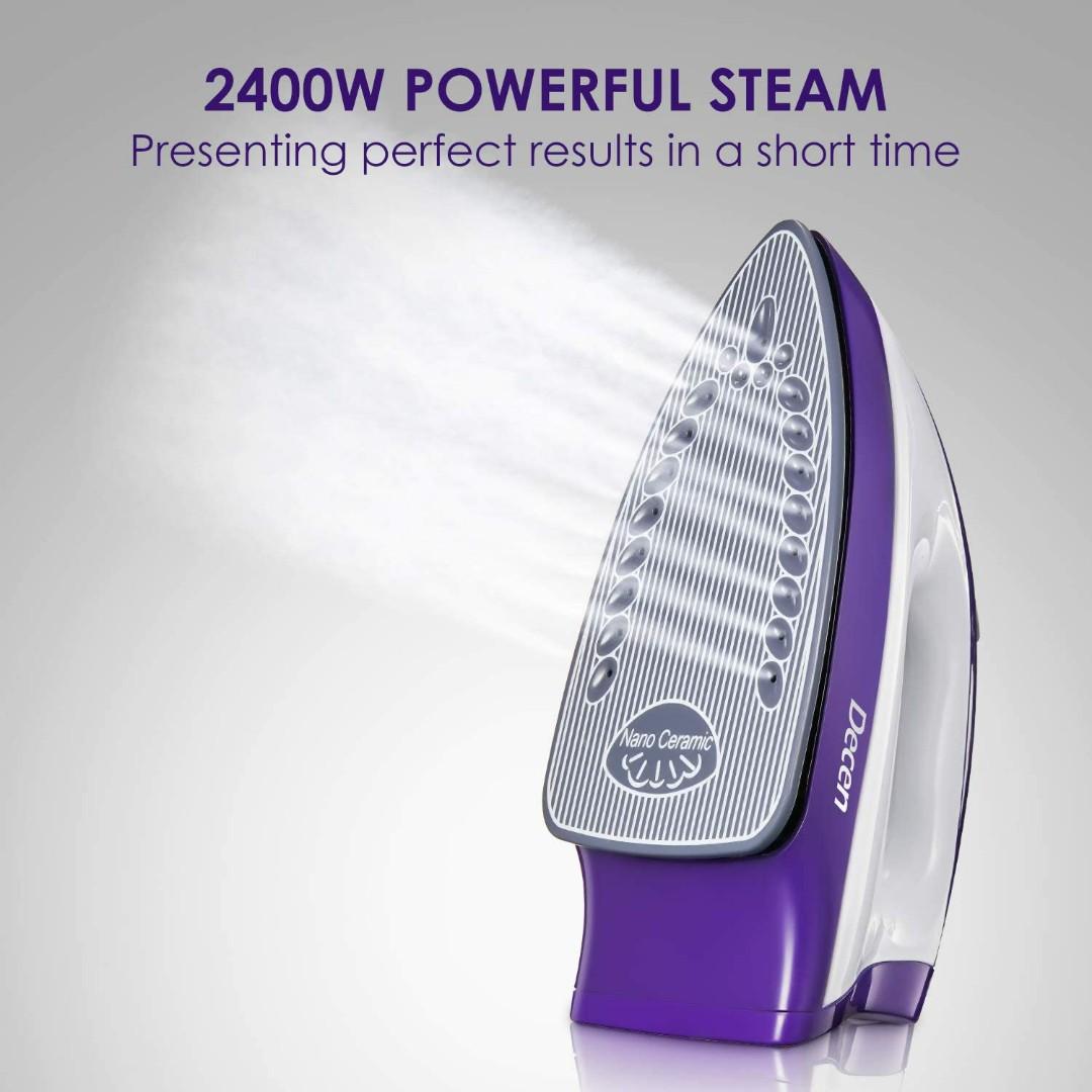 (669) Decen Steam Generator, High Pressure Garment Steamer Iron 2400W, Ceramic Soleplate, Anti