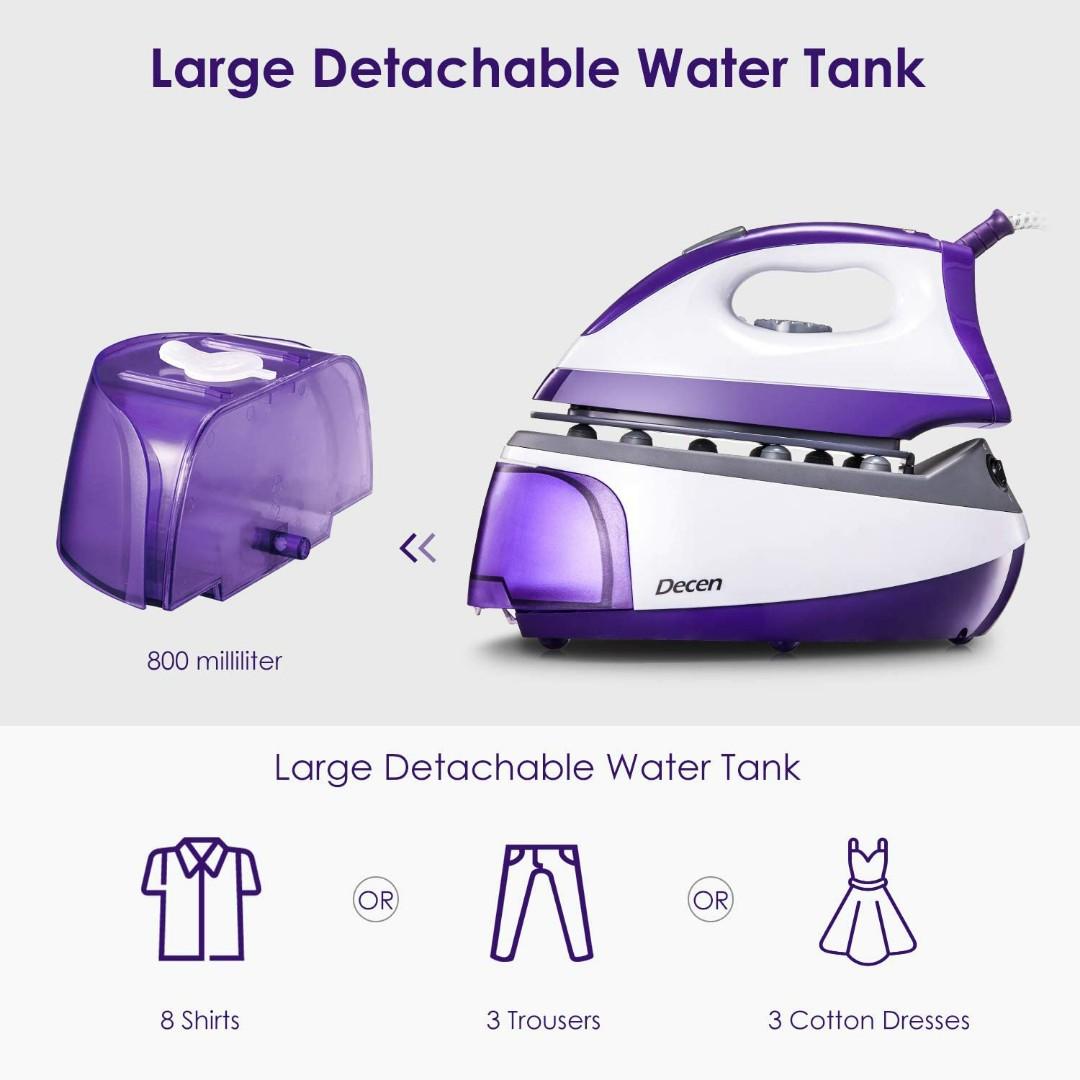 (669) Decen Steam Generator, High Pressure Garment Steamer Iron 2400W, Ceramic Soleplate, Anti