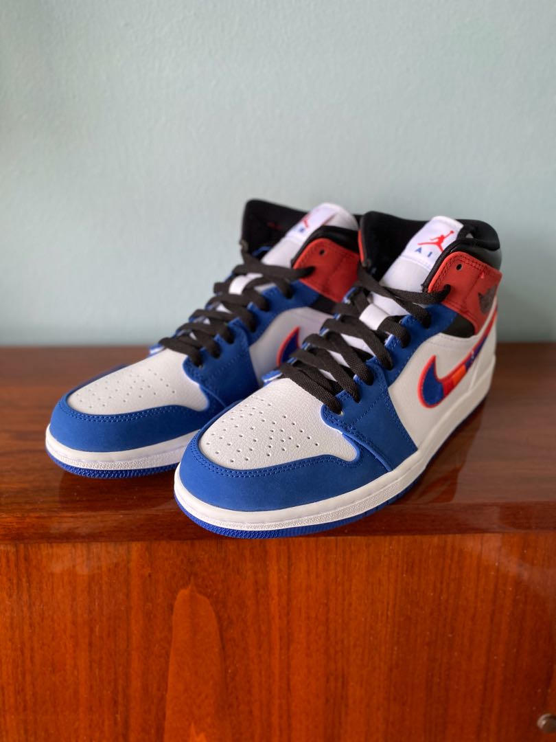 Air jordan 1 mid multicolor swoosh new arrivals