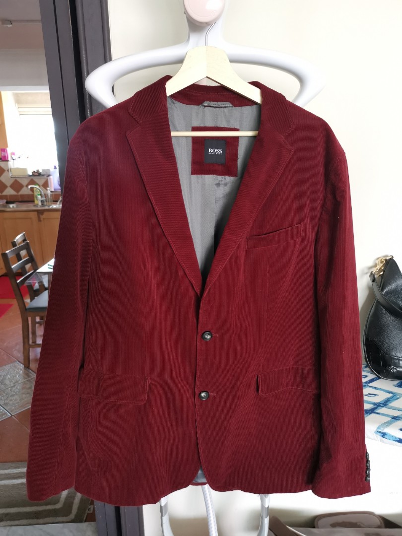 red hugo boss coat