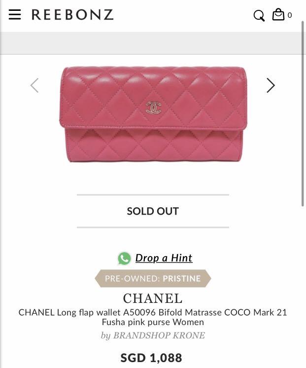 CHANEL Authentic Matrasse Lambskin Long Wallet Coco Mark Folding Wallet  japan