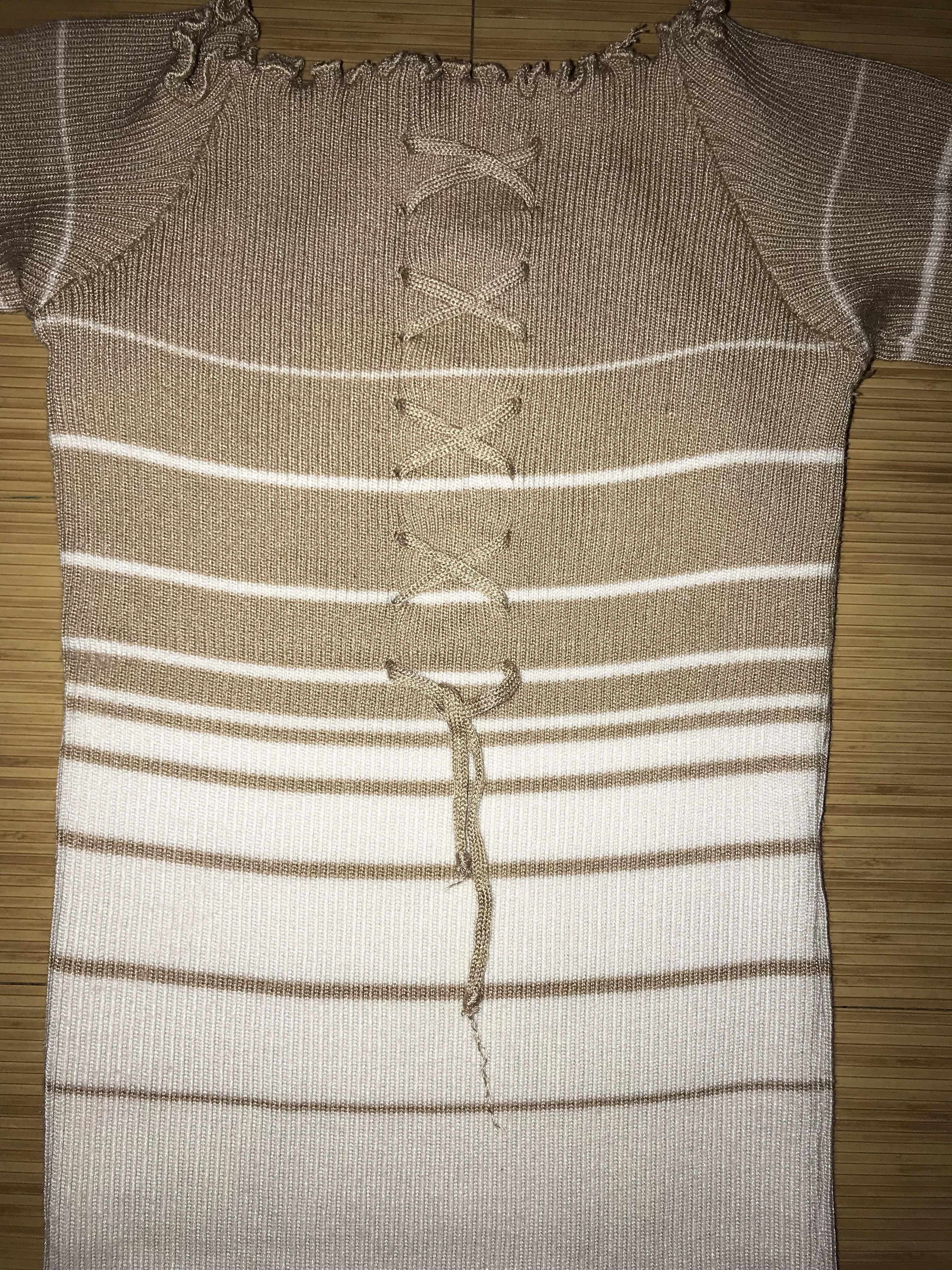 Beige Bodycon Off Shoulder Stripe Dress (Category: Dresses) located in Pasig City. Submitted by closetrend (Listing ID 287470415, Image 2). Description: AVAILABLE UNLESS MARKED SOLD ❌SWAPS ❌MEET UPS ❌WHEN WORN ❌CANCELLATION ❌REFUNDS ❌RETURN & EXCHANGE.