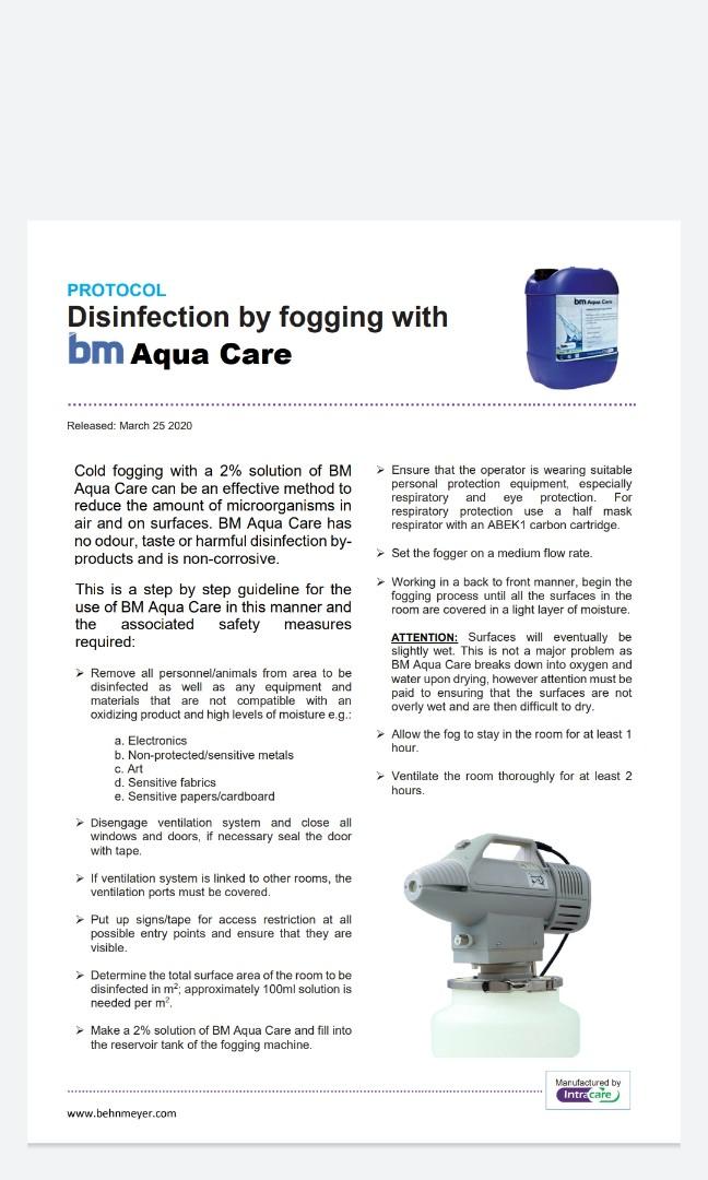 Disinfectant AHP accelerated hydrogen peroxide. Intra Bm Aquacare. EU