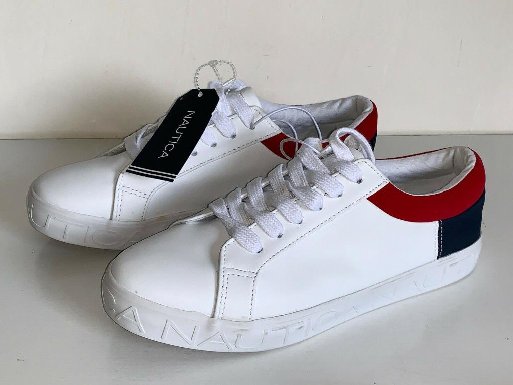 NEW! NAUTICA WOMEN'S YOCONA WHITE LEATHER SNEAKERS SHOES, Women's ...