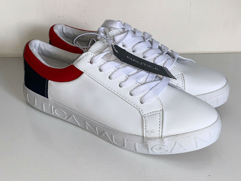 NEW! NAUTICA WOMEN'S YOCONA WHITE LEATHER SNEAKERS SHOES, Women's ...