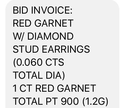 Red Garnet Earrings with 0.06ct diamond (Category: Earrings) located in Quezon City. Submitted by anna4u (Listing ID 287538959, Image 3). Description: Red Garnet Stud earrings with diamonds.
