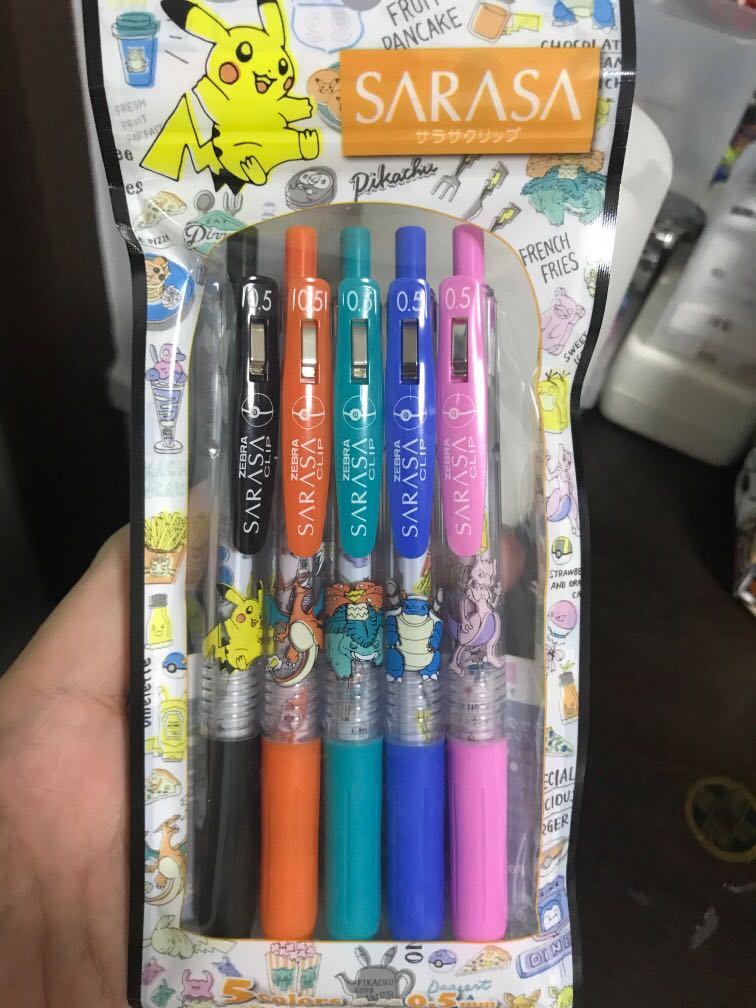 Sarasa Pens Pokemon 5 colours, Hobbies & Toys, Stationery & Craft