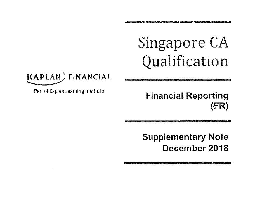 Singapore CA Qualification (SCAQ) Professional - Financial Reporting ...