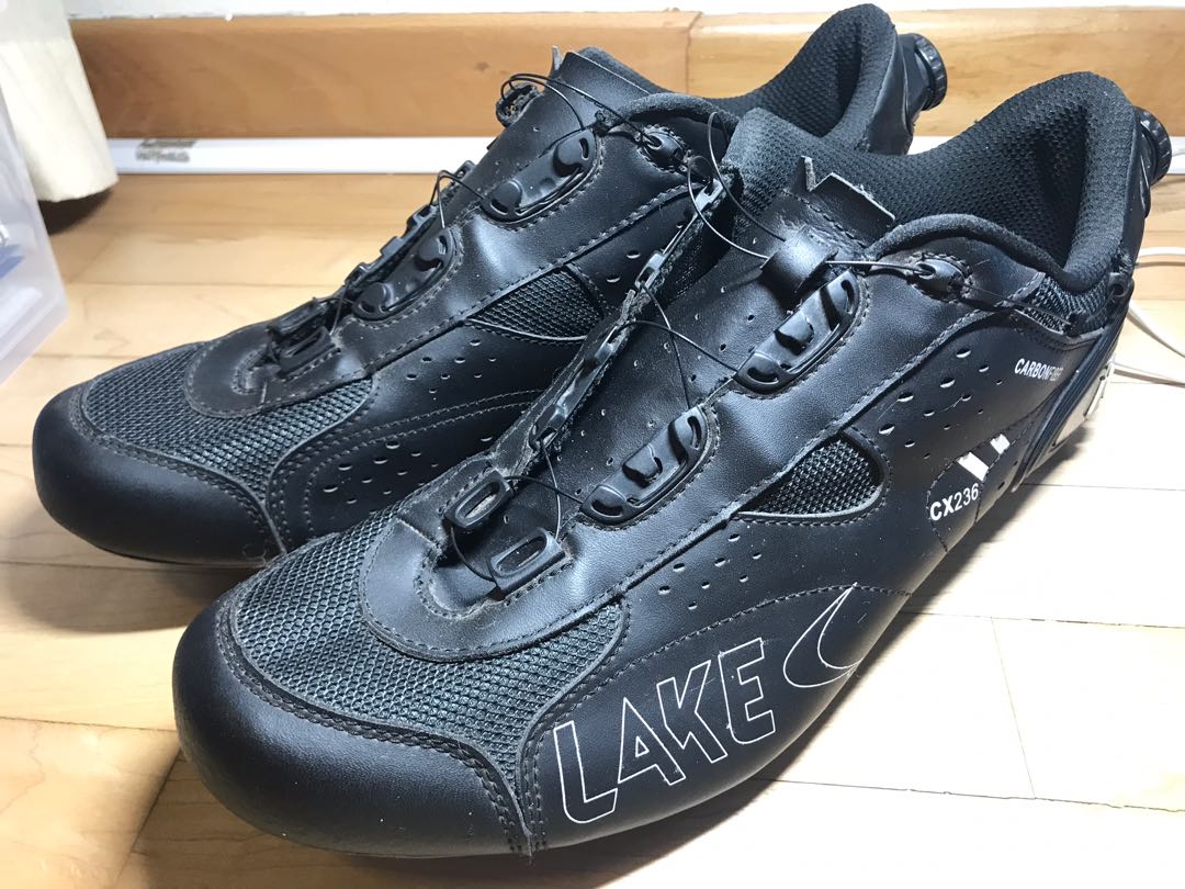 Used LAKE CX236 full carbon sole bike cycling shoes Size 48 in great condition