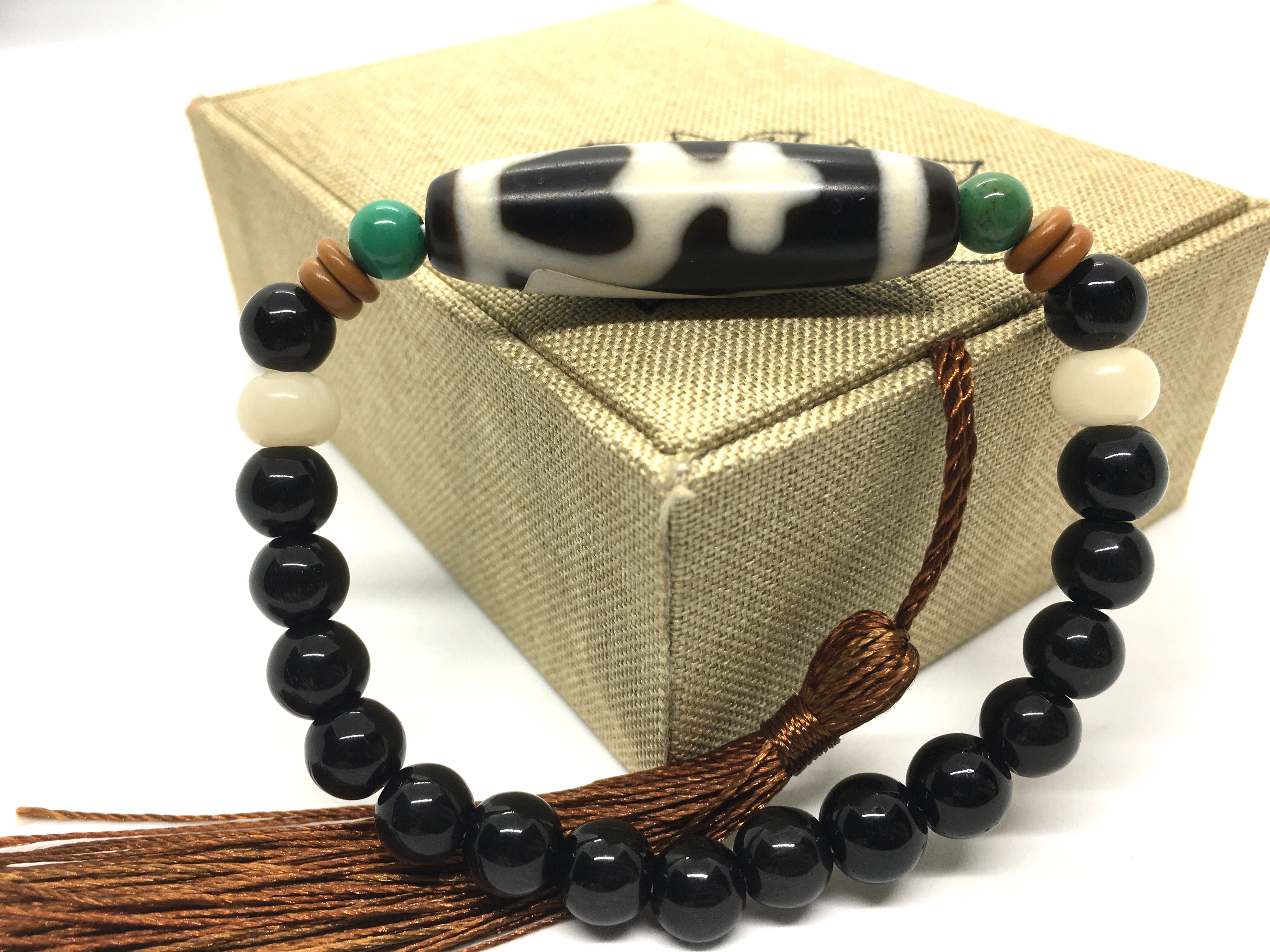 宝瓶天珠手链Aquarius Dzi Bead Bracelet 41.3.11.8mm, Men's Fashion