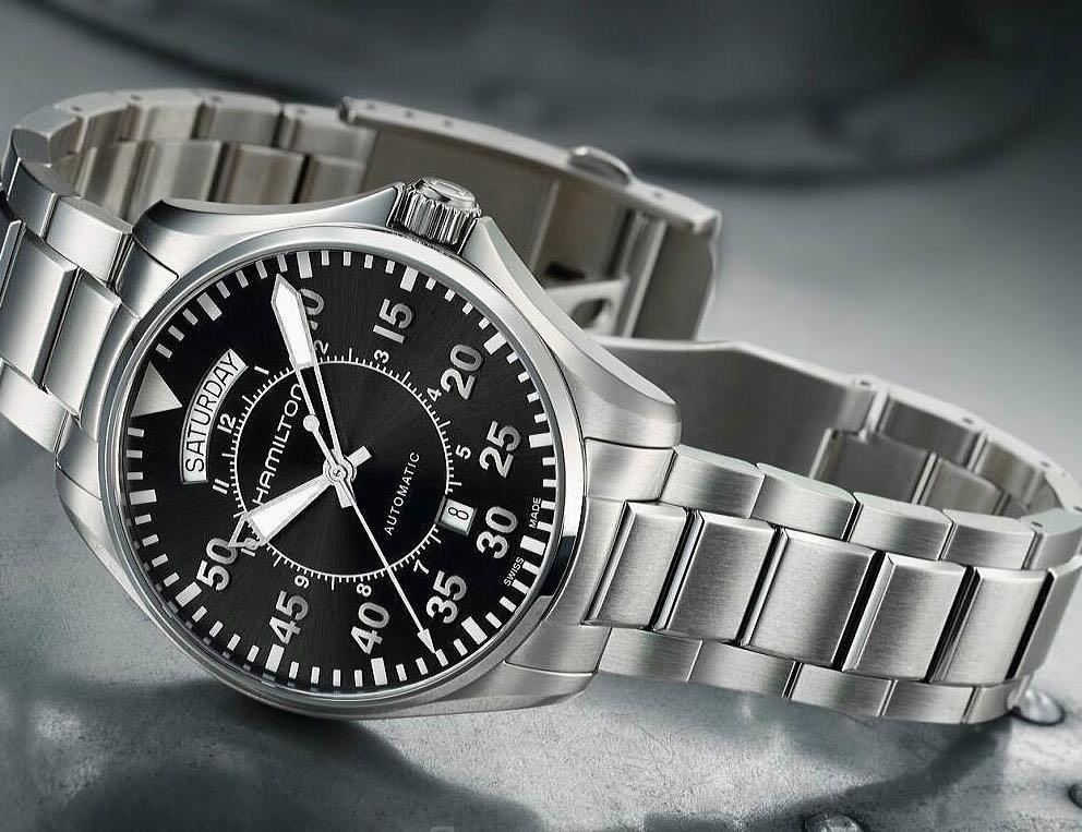 BNIB 2yr Wrty Hamilton Khaki Aviation Pilot Automatic Day Date Black Dial 42 H64615135 80 hours power reserve Featured in movie Interstellar Luxury Watches on Carousell