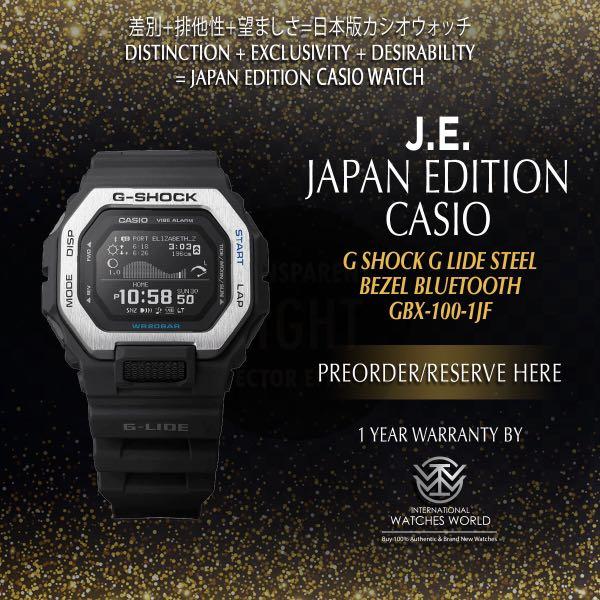 CASIO JAPAN EDITION G SHOCK G LIDE STEEL BEZEL BLUETOOTH GBX-100-1JF,  Mobile Phones  Gadgets, Wearables  Smart Watches on Carousell