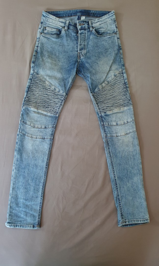 acid wash biker jeans