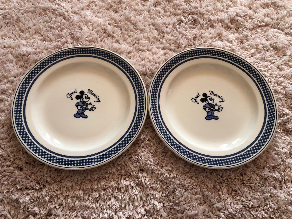 Vintage DONALDSON Royal Boch Good Morning Blue Mickey Mouse Plate