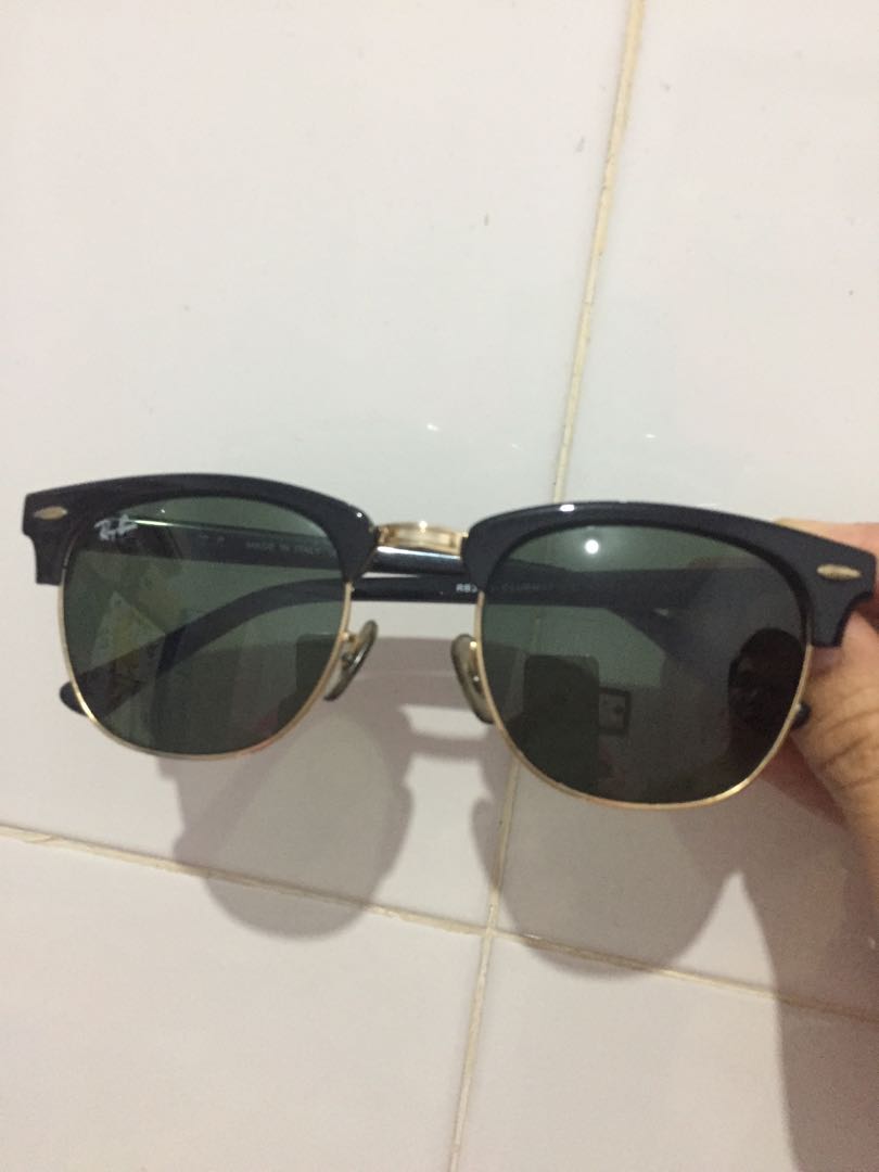 RAYBAN CLUBMASTER W0365 ORIGINAL, Fesyen Pria, Aksesoris, Kacamata di  Carousell