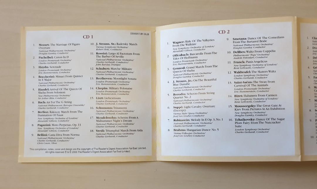 Reader S Digest 250 Years Of Great Music From Bach To Bernstein A 4cd Box Set Music Media Cds Dvds Other Media On Carousell
