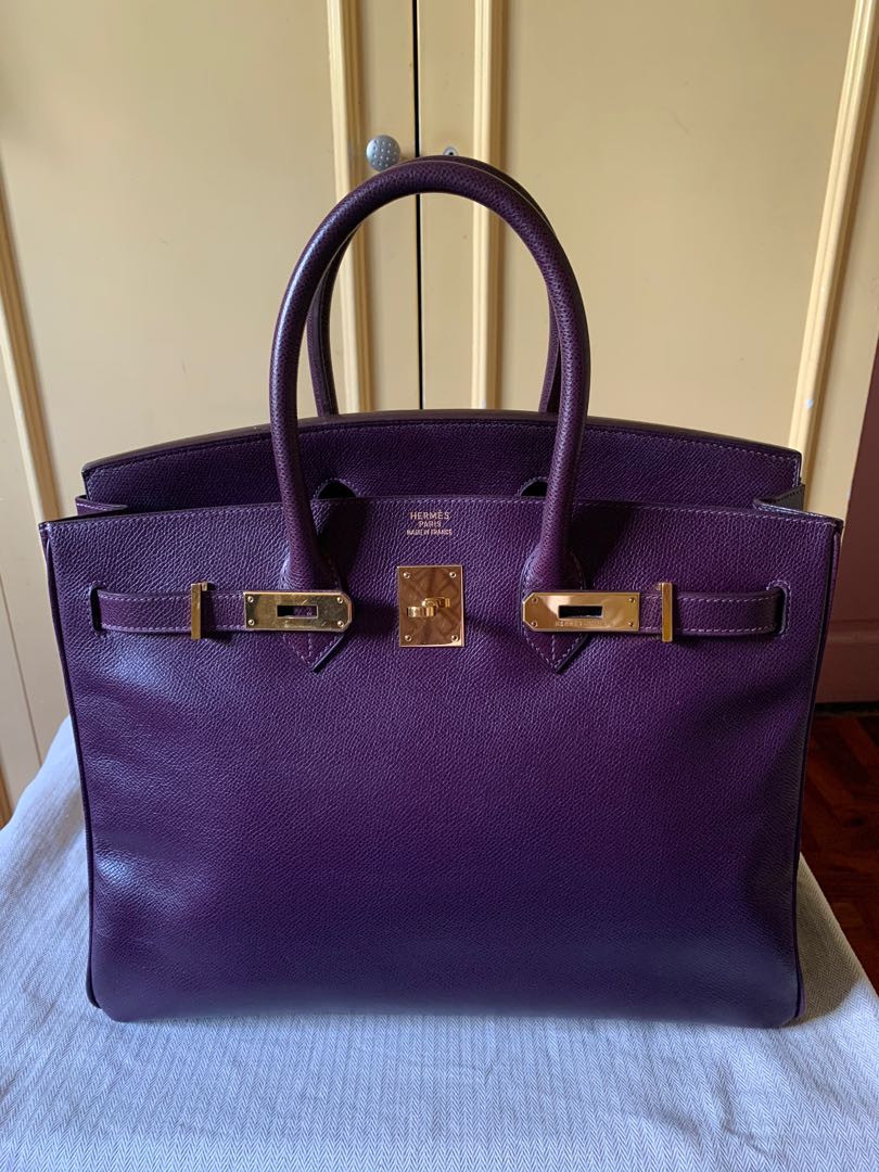 Hermès Vintage Raisin Epsom Kelly 25 in Purple