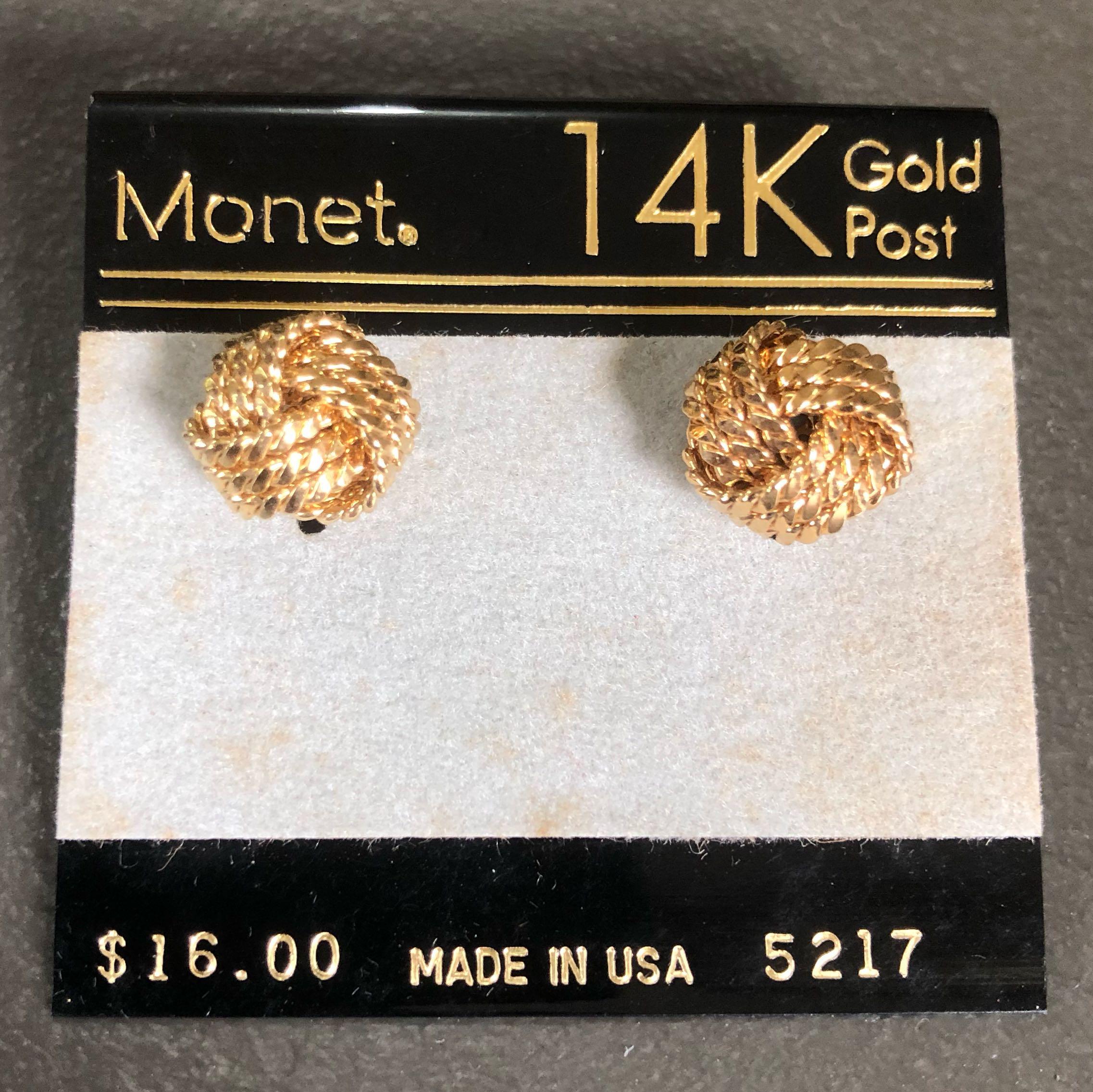 Monet Gold Earrings Women s Fashion Jewelry Organizers