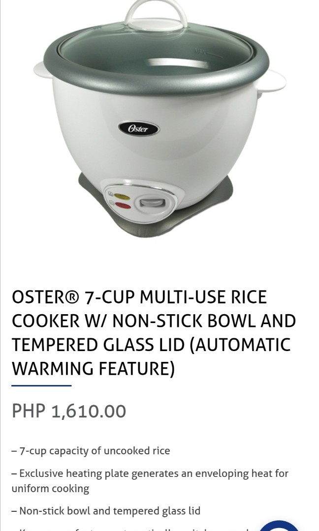 Oster 7cup multiuse rice cooker, TV & Home Appliances, Kitchen